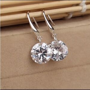 #28 1 Carat Sterling Silver Drop Earrings